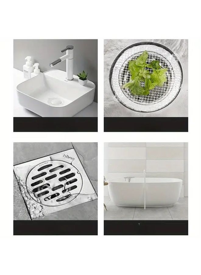 Multi Purpose Kitchen Sink Strainer White Mesh 2 Pack Disposable Hair Catcher - Image 1