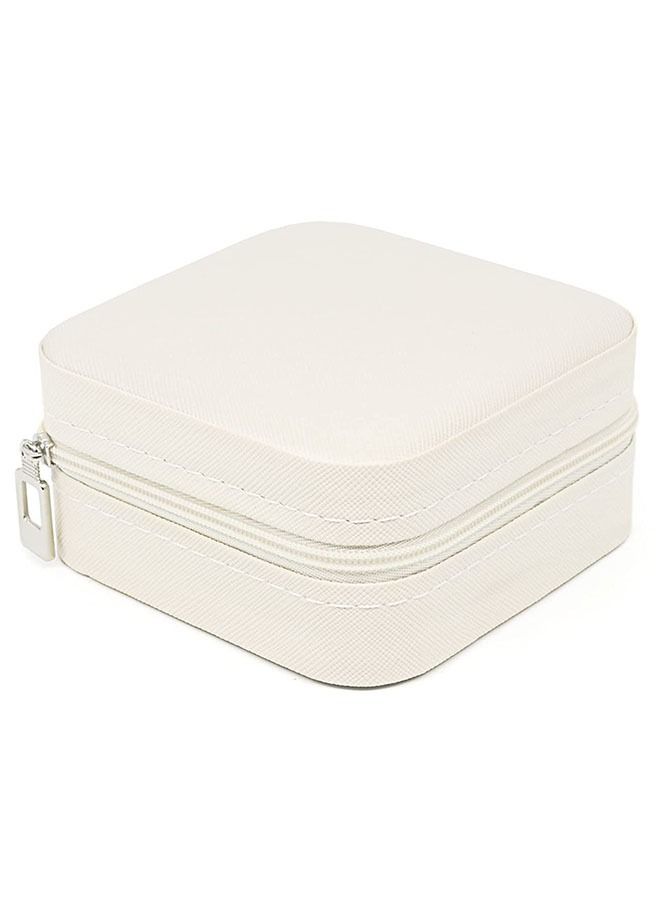 Ant PU Leather Small Jewelry Box, Travel Portable Jewelry Case for Ring Pendant Earring Necklace Bracelet Organizer Storage Holder Boxes  (White) - Image 3