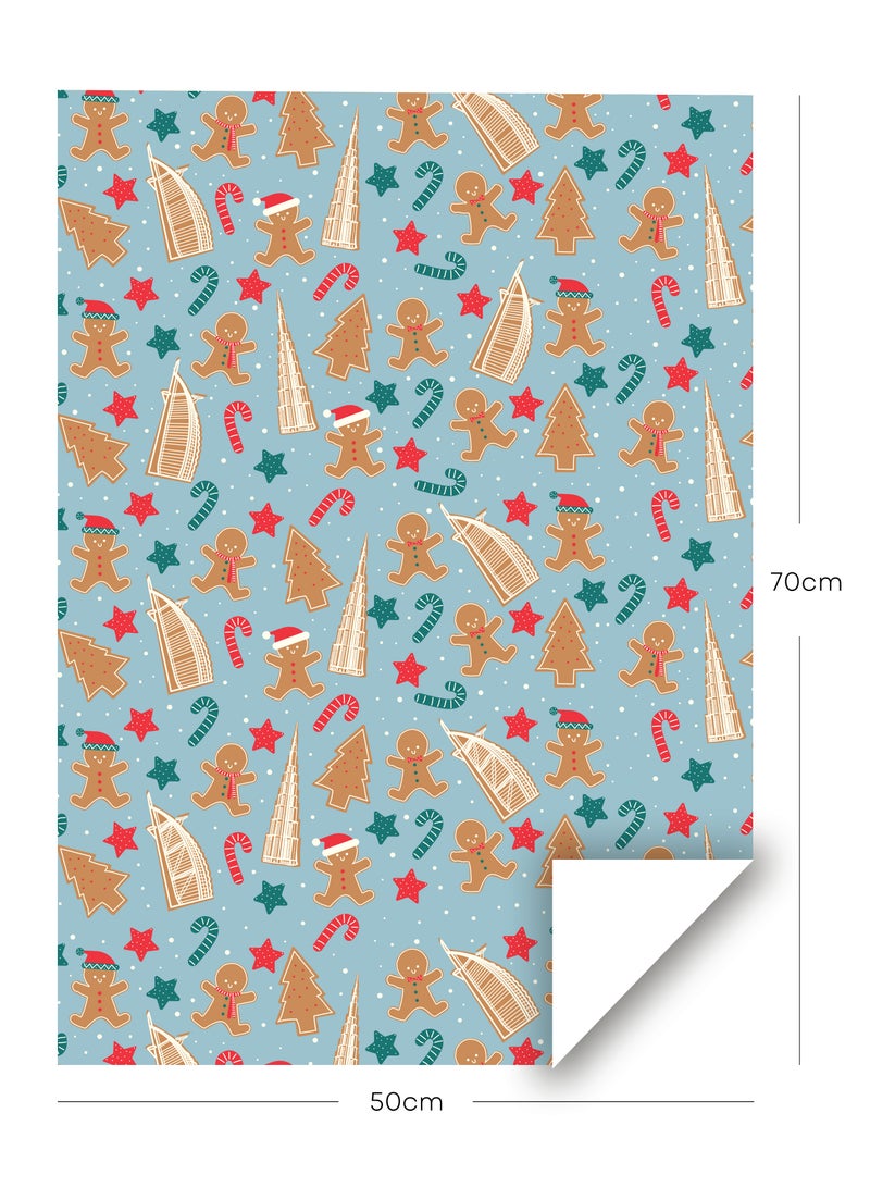 Share the Love Gingerbread, UAE Theme, Christmas Gift Wrapping Paper - Image 2