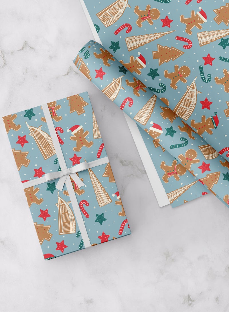 Share the Love Gingerbread, UAE Theme, Christmas Gift Wrapping Paper - Image 1