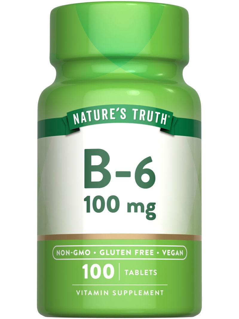 Natures Truth B6 Vitamin 100mg 100 Tablets Vegan NonGMO Gluten Free Supplement