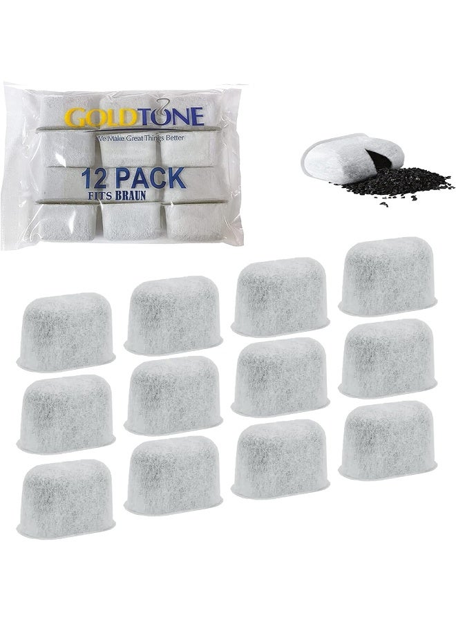 GOLDTONE Activated Carbon Water Filters fits BRAUN Coffee Makers and Brewers Replacement for your BRAUN Charcoal Water Filter (12 Pack) - Image 1