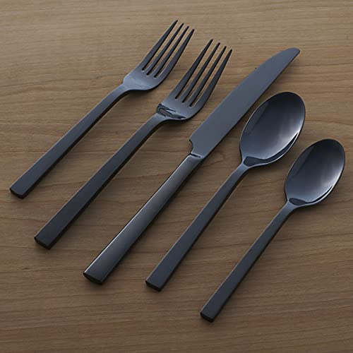 Oneida Silverware Set Chefs Table Black 20 Piece Everyday Flatware Set Service For 4 180 Stainless Steel Mirror Finish Dishwasher Safe Home And Kitchen Utensils Sets Black 20 Piece - Image 3
