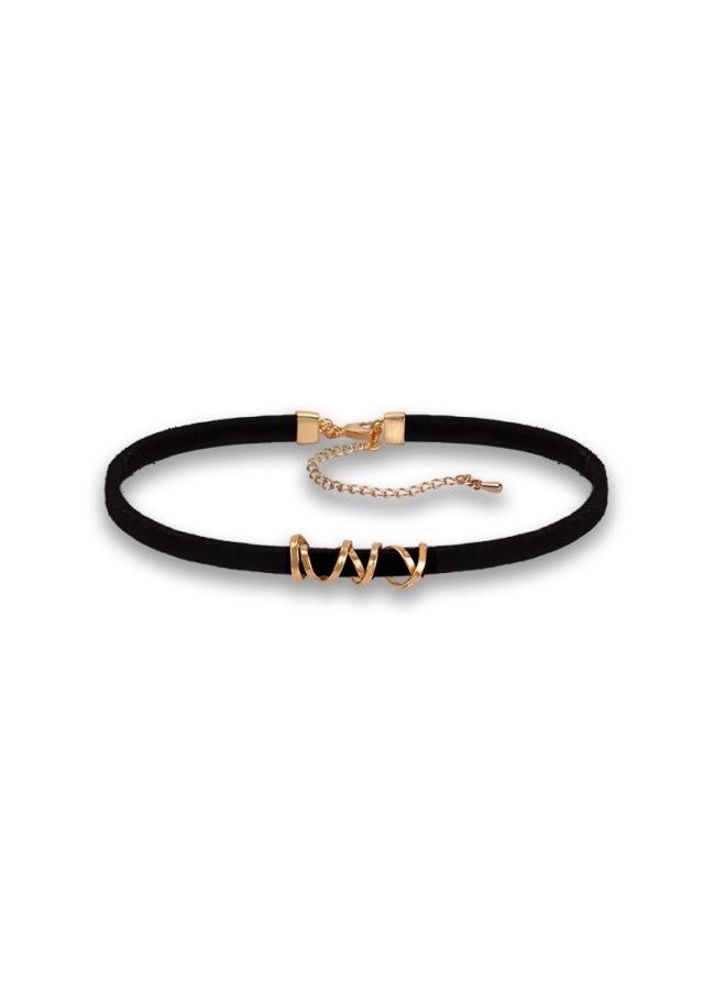 Korean Necklace Women's Choker Short Clavicle Chain Women's Neck Neck Strap Spiral Same Style Black Collar