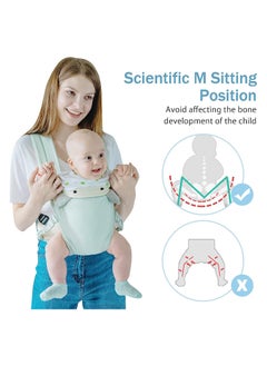 Y&D 4-in-1 Baby Carrier, Ergonomic Soft Cotton Wrap Lightweight Breathable Front and Back Child for Newborn Toddler 0-36 Months, Blue  - Image 4