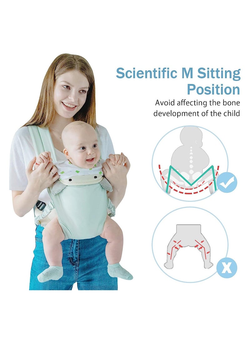 Y&D 4-in-1 Baby Carrier, Ergonomic Soft Cotton Wrap Lightweight Breathable Front and Back Child for Newborn Toddler 0-36 Months, Blue  - Image 4