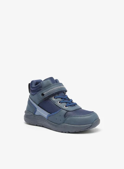 LBL by Shoexpress Boy's Panelled High Cut Sneakers with Hook and Loop Closure