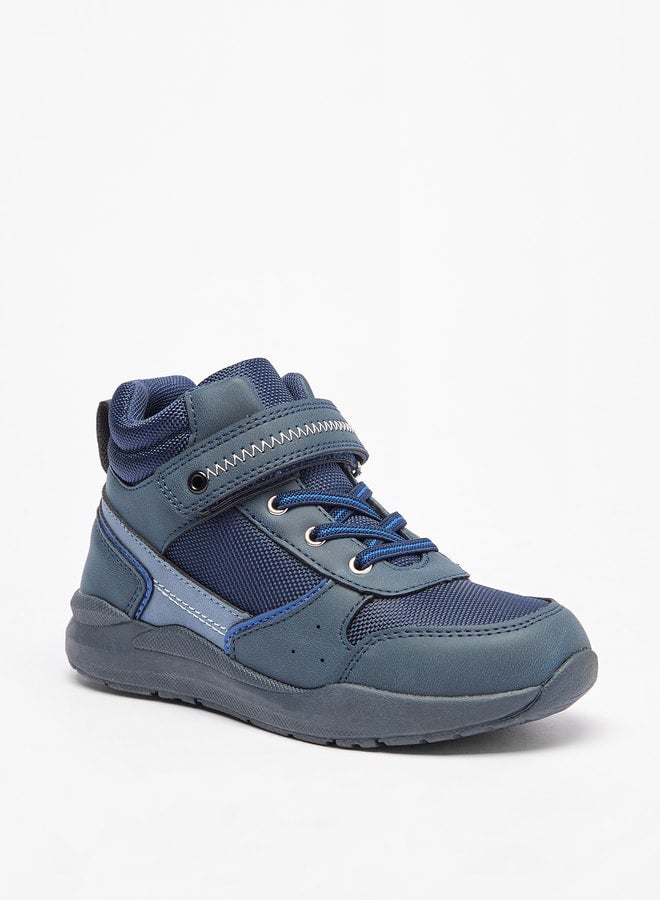LBL by Shoexpress Boy's Panelled High Cut Sneakers with Hook and Loop Closure - Image 1