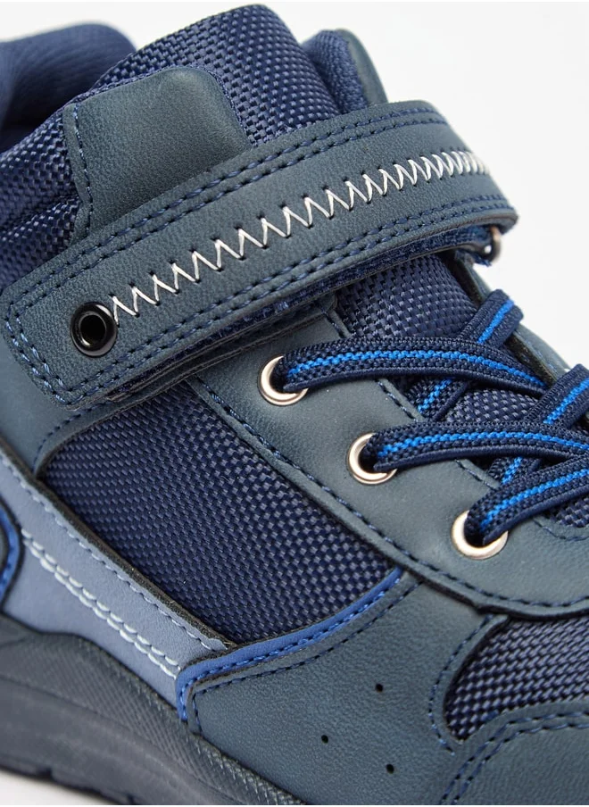 ال بي ال من شو اكسبرس Boy's Panelled High Cut Sneakers with Hook and Loop Closure