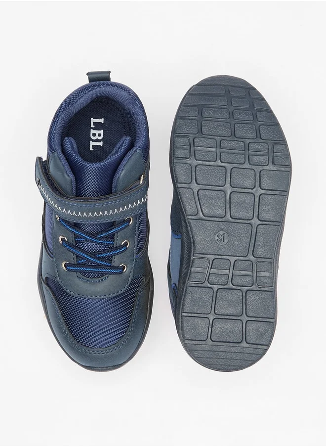 ال بي ال من شو اكسبرس Boy's Panelled High Cut Sneakers with Hook and Loop Closure