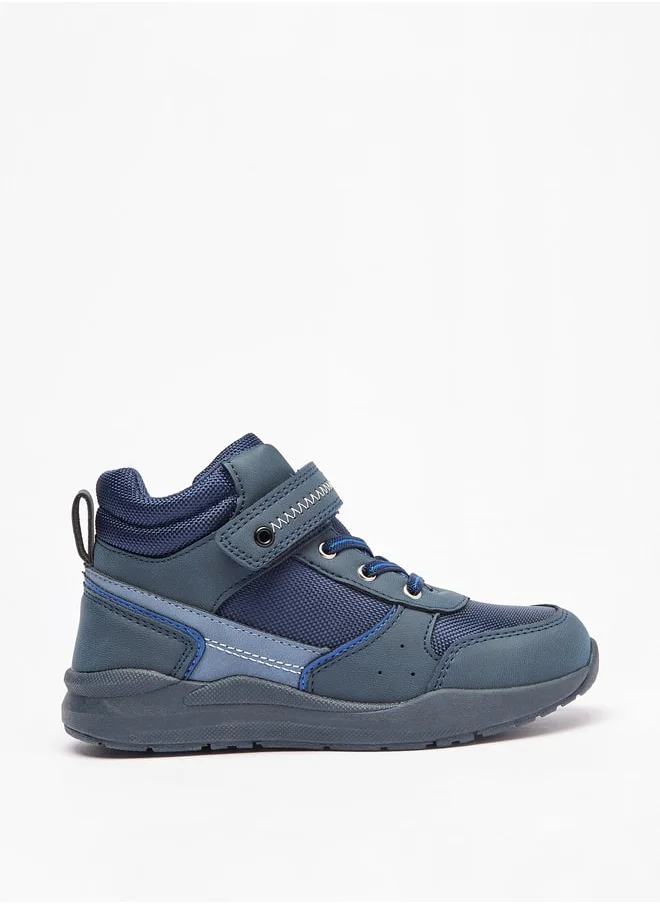 ال بي ال من شو اكسبرس Boy's Panelled High Cut Sneakers with Hook and Loop Closure