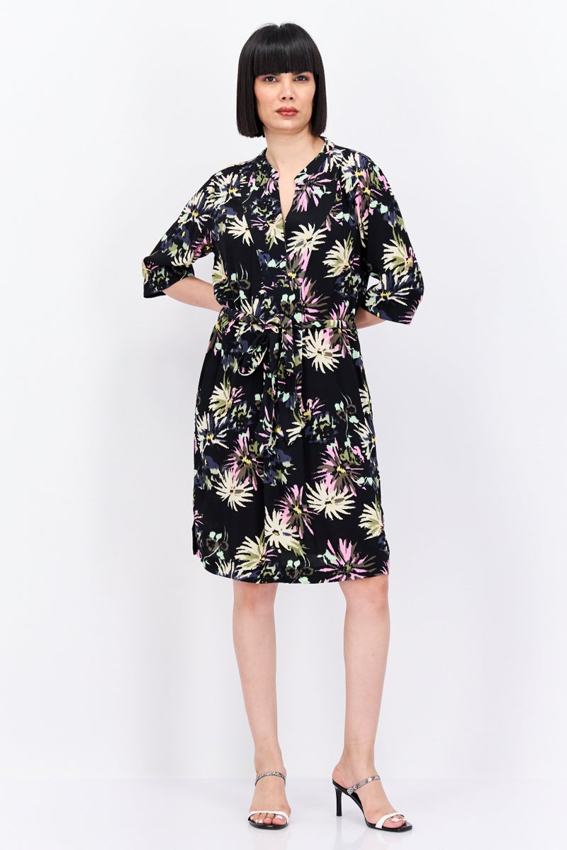 Scotch & Soda Women Allover Print Mini Dress, Black - Image 2