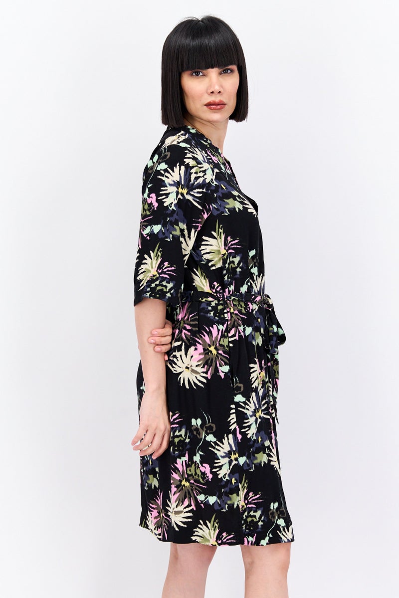 Scotch & Soda Women Allover Print Mini Dress, Black - Image 4