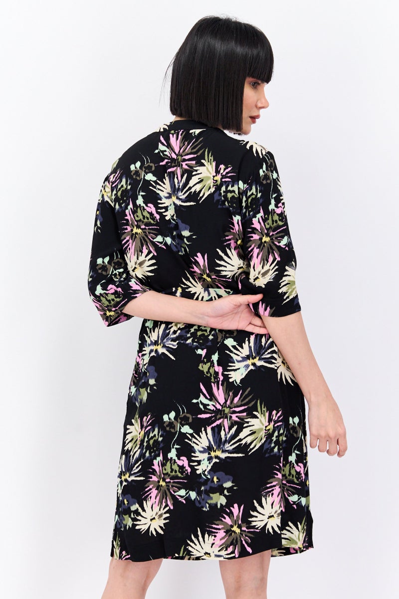 Scotch & Soda Women Allover Print Mini Dress, Black - Image 3