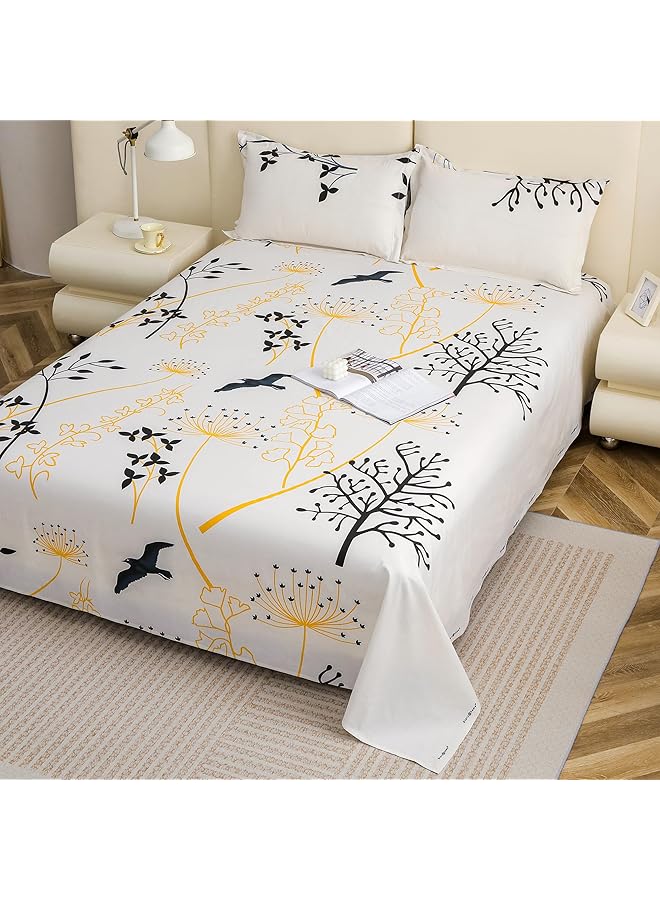 erorex Forever 240 Tc Cotton Double Bedsheet With 2 Pillow Covers White - Image 4