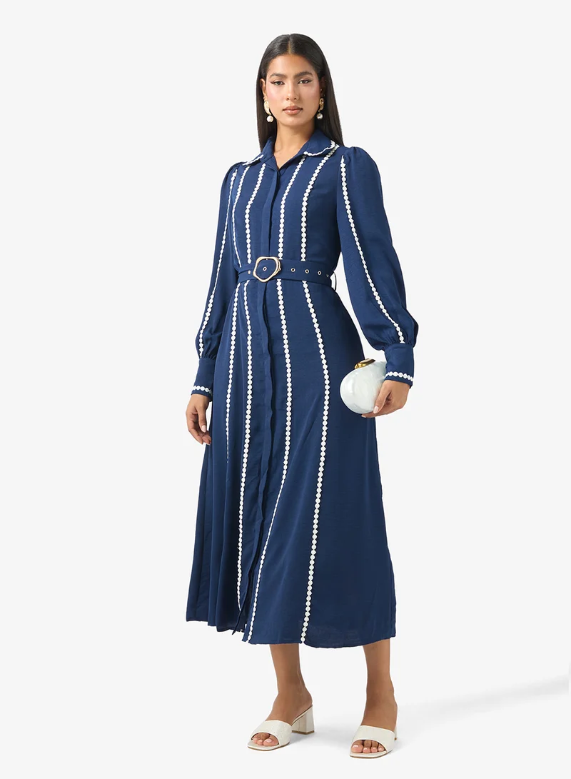 ELLA  Belted Shirt Dress for Women | Best Price UAE