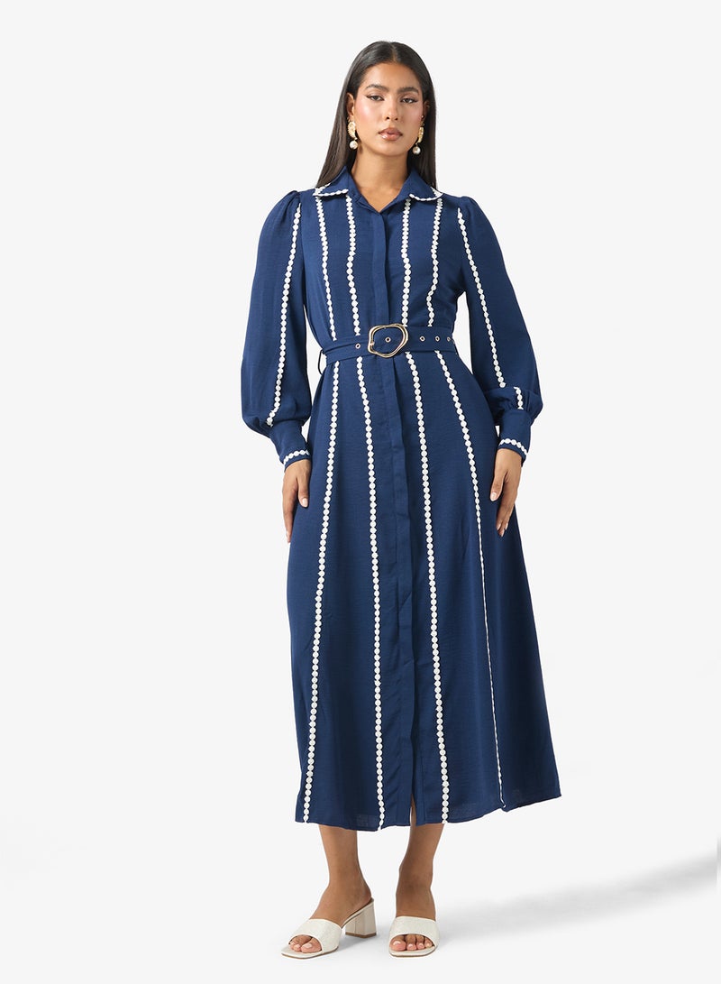 ELLA Belted Shirt Dress - Image 1