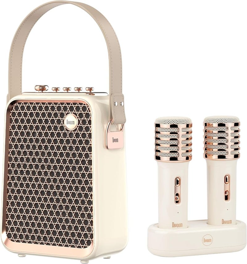 Divoom Songbird Karaoke Bluetooth Speaker - Portable and Fun Audio - White - Image 1