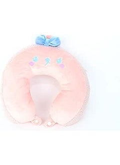 Comfy Bow Neck Support Soft Fiber Travel Neck Pillow U-Shape For Car, Travel, Office,Airplane and Gifts - Pink