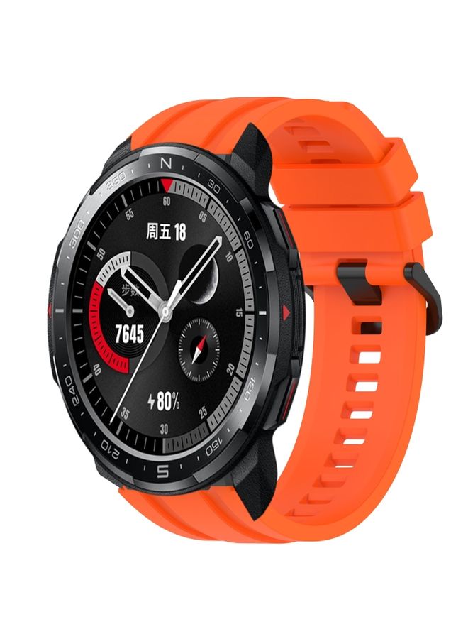 Replacement Strap For Honor Watch GS Pro Long & Short Sports Solid Color Silicone Watch Band Set Orange