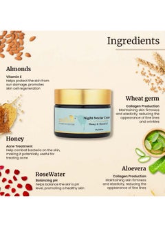 MELLOW Herbal Night Nectar Cream, With Almond, Honey & Aloe Vera For Brightening & Lightening Skin, Ayurvedic Creams For All Skin Types, Sulphate & Paraben Free [50 Gm]  - Image 2