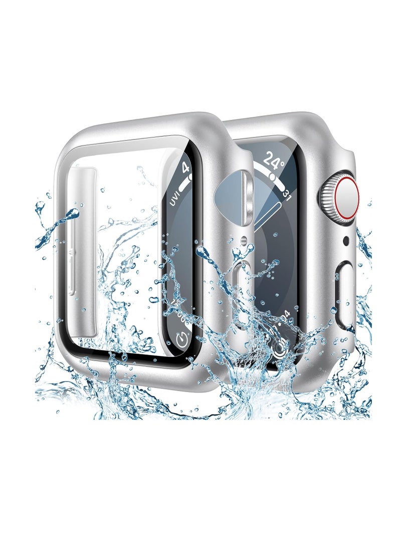Case Compatible with Apple Watch Waterproof Case 45mm Series 9/8/7 with Tempered Glass Screen Protector, Full Coverage Bumper Cover for iWatch Case 45mm - Image 1