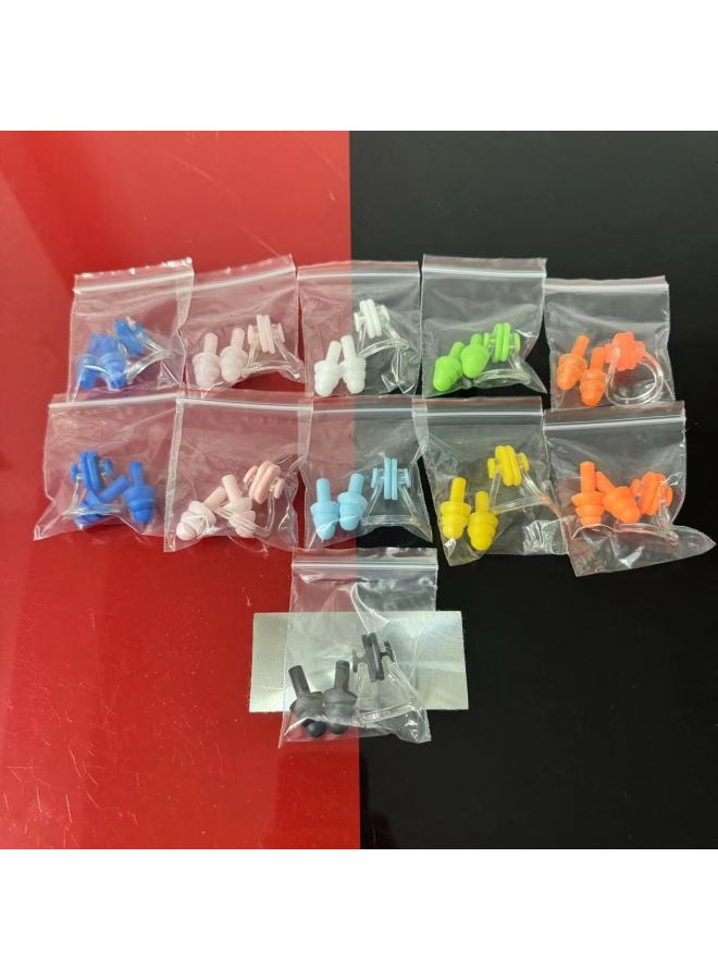 Generic Pocket Nose Clip Ear Plug Nose Clip Breathing Clip Nasal Plug Swimming Nose Clip Waterproof Swimming Tools Swimming Supplies-Color:Jelly Powder - Image 3