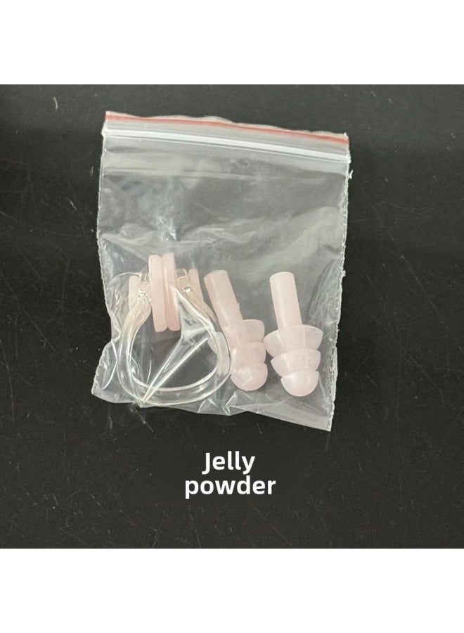 Generic Pocket Nose Clip Ear Plug Nose Clip Breathing Clip Nasal Plug Swimming Nose Clip Waterproof Swimming Tools Swimming Supplies-Color:Jelly Powder - Image 1