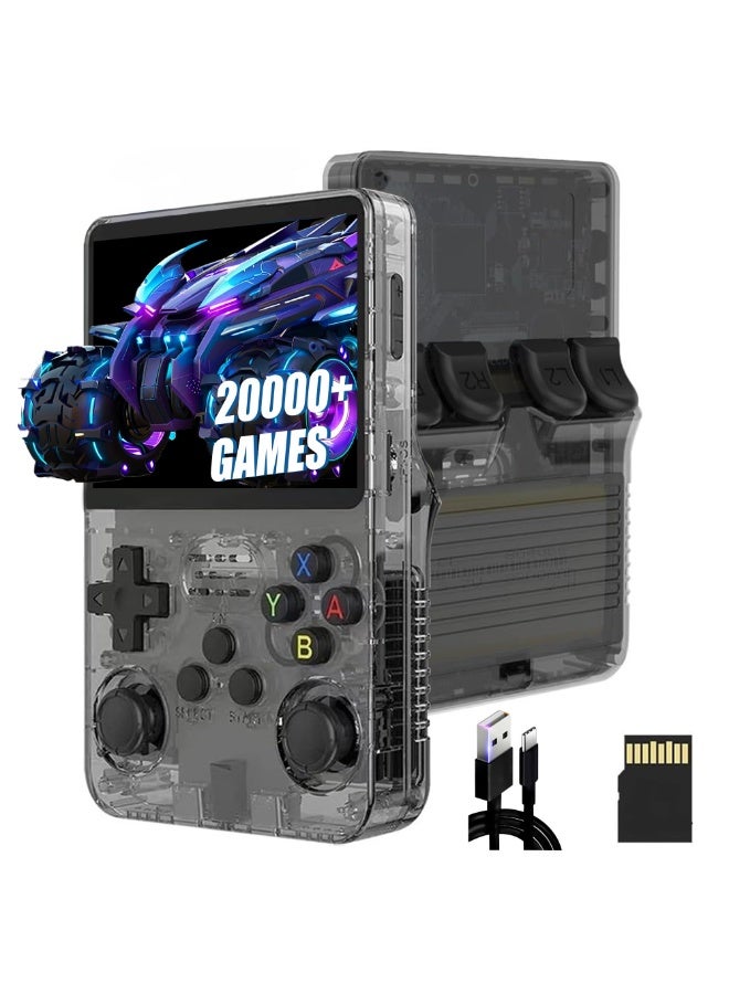 R36S Retro Handheld Game Console – 3.5" IPS Display, 64GB Built-in Memory, Rechargeable Battery, USB Charging, Portable Classic Gaming Player, Instant Play – Black - Image 1