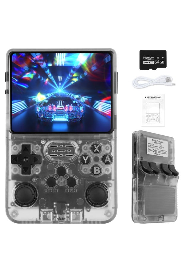 R36S Retro Handheld Game Console – 3.5" IPS Display, 64GB Built-in Memory, Rechargeable Battery, USB Charging, Portable Classic Gaming Player, Instant Play – Black - Image 2