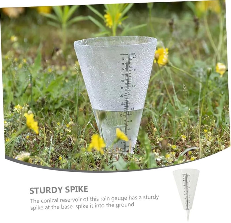مقياس المطر الشفاف للاستخدام الخارجي، أنبوب قياس هطول الأمطار لحديقة العشب والزراعة - Image 5