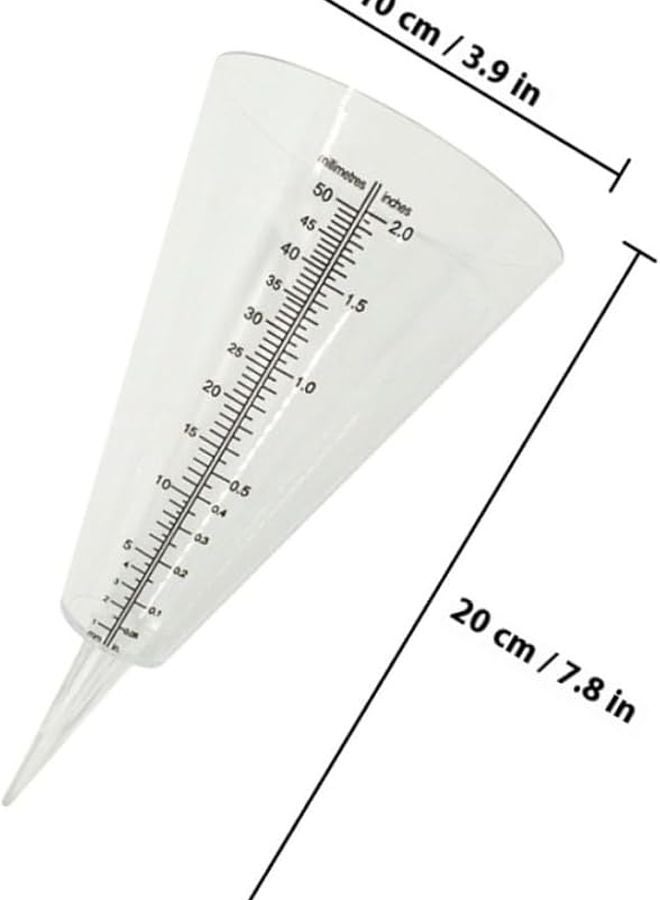 مقياس المطر الشفاف للاستخدام الخارجي، أنبوب قياس هطول الأمطار لحديقة العشب والزراعة - Image 3