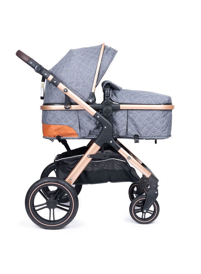 belecoo 3-In-1 Fold-To-Half Luxury Travel System, Grey - Image 5