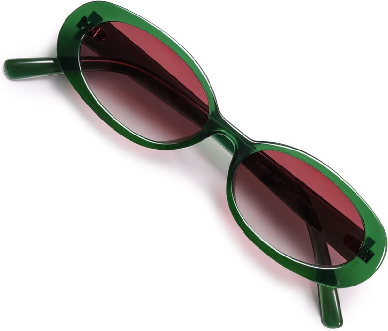 VANLINKER Polarized Retro Oval Sunglasses for Women and Men Small 90s Style VL9580 - Image 1