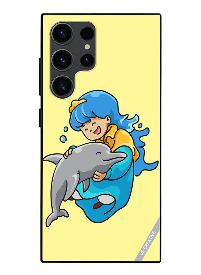 VR CREATIVE Protective Case Cover For Samsung Galaxy S24 Ultra Blue Princess Design Multicolour - Image 1