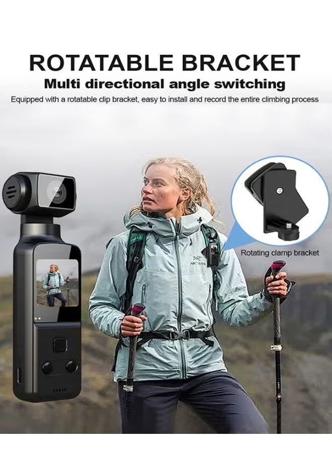 dida-cosmos 5K HD Anti-Shake Sports Body Camera, 270 Degree Rotation Portable Sport Motion Camera with Mic Clip Outdoor Riding Shooting Vlog, 1.3Inch Screen Pocket Digital Cam, Included 128G Card,1000mAh Rechargeable - Image 3