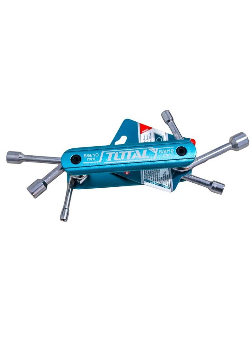 TOTAL TOTAL 6PCS Folding Nut Driver Set | Cr-V + AL Material | Heat-Treated, Compact Nut Driver Set for Auto, DIY & Professional Use | 5mm-12mm Sizes  - Image 2