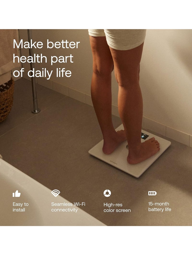 ويذينجز ميزان الجسم الرقمي الذكي - ميزان دقيق لقياس وزن الجسم ونسبة الدهون، مقياس تكوين الجسم عبر الواي فاي والبلوتوث، ميزان وزن الأطفال، ميزان ذكي متوافق مع Apple Health، ميزان حمام - Image 4