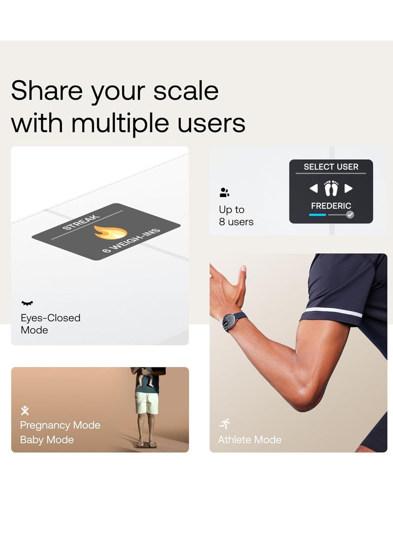 ويذينجز ميزان الجسم الرقمي الذكي - ميزان دقيق لقياس وزن الجسم ونسبة الدهون، مقياس تكوين الجسم عبر الواي فاي والبلوتوث، ميزان وزن الأطفال، ميزان ذكي متوافق مع Apple Health، ميزان حمام - Image 3