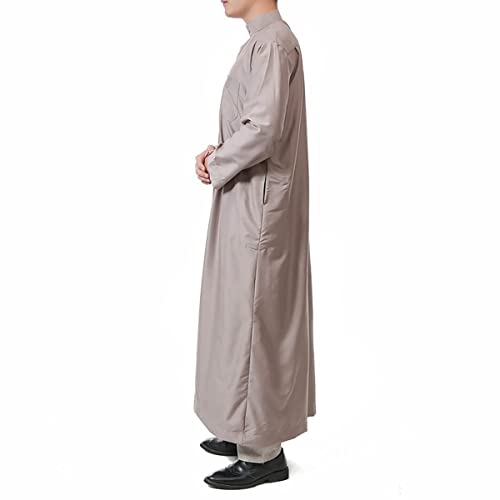 QYUU OTRIEK Men's Saudi Arabic Thobe Jubba Dishdasha Long Sleeve Robe Ramadan Muslim Dress Middle East Islamic Clothing - Image 3