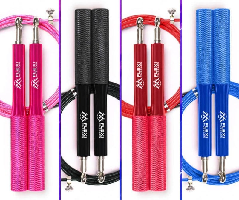 Flexi Muscles Jump Rope for Fitness - High-Speed Adjustable Length Skipping Rope with Ergonomic Handles - for Boxing, Weight Loss, Cardio & Home Gym Workouts - Image 2