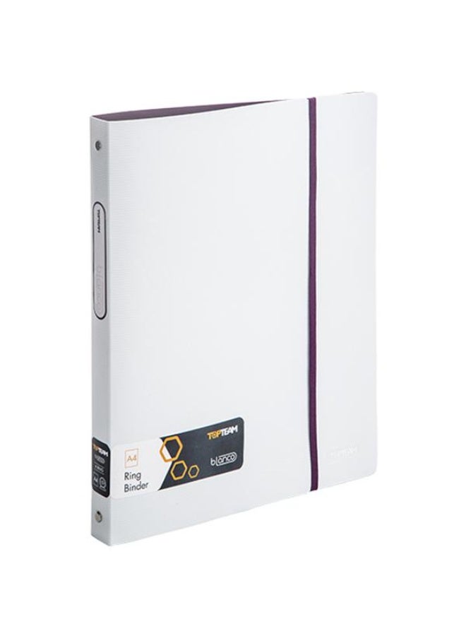 4 "O" Ring Binder 1.00 in (2.54cm) A4 Plastic/Metal White/Purple