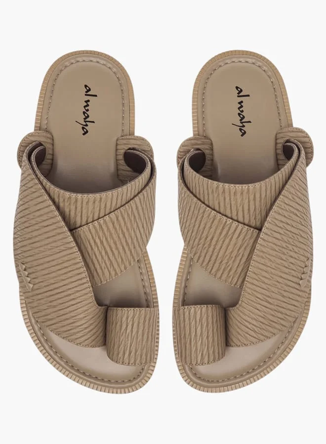 Al Waha Men Textured Slip-On Arabic Sandals with Toe Loop