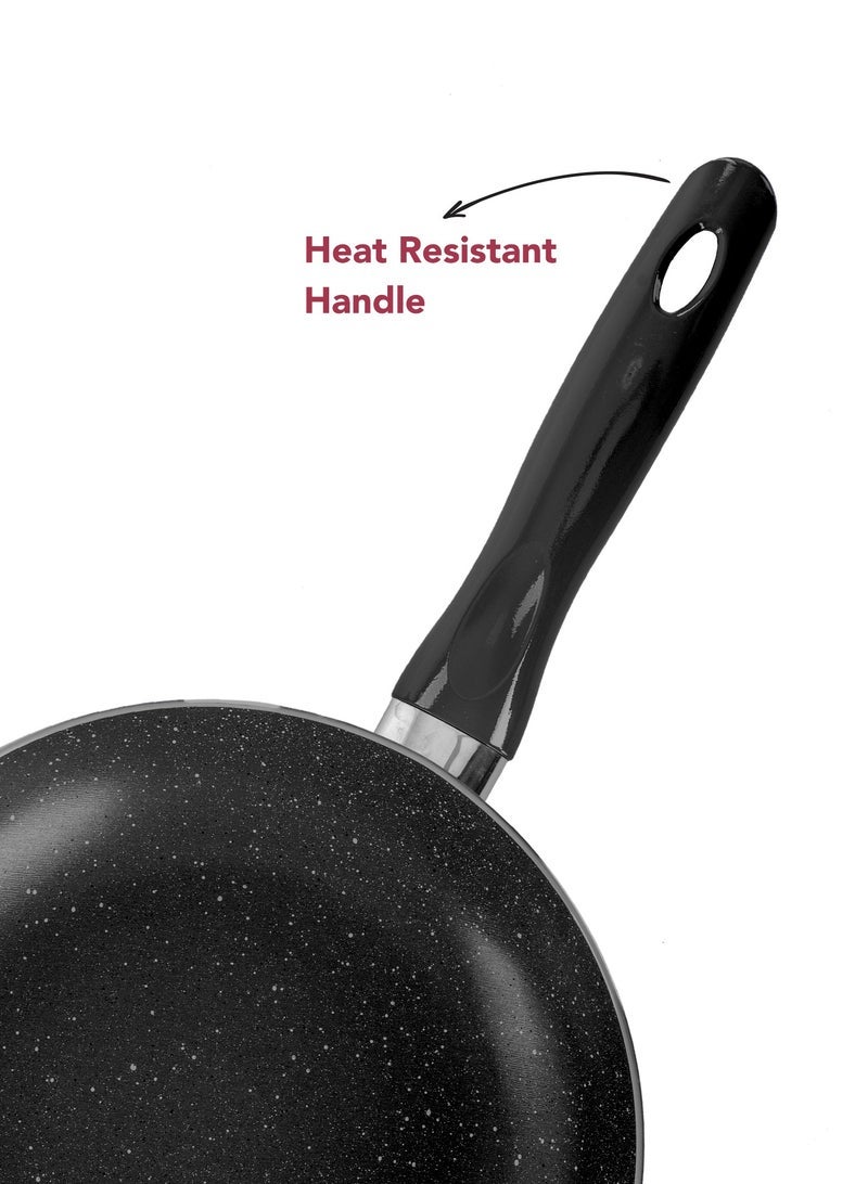 Grandi 4 Piece Cook Pop Fry Pan Set With Bakelite Handle 18-20-24-28 Black and gray granite - Image 4