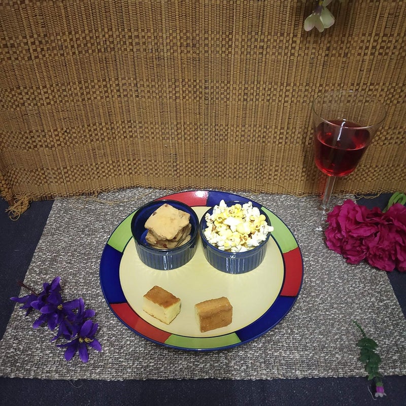 Caffeine Ceramic Handmade Multi Colour Combo Dinner Set (3 pcs.) - Image 1