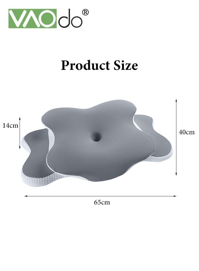 فاو دو وسائد إسفنجية مرنة، وسادة مريحة لتخفيف آلام الرقبة، وسادة سرير للنوم، وسادة عنق للرقبة الجانبية والظهر، لمن ينامون على بطونهم مع غطاء وسادة بارد، وسائد جانبية للبالغين - Image 3