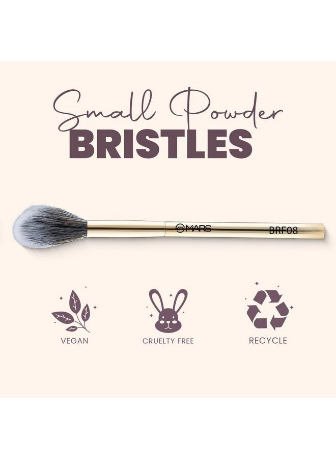 مارس فرشاة بودرة احترافية صغيرة من MARS Artist's Arsenal | شعيرات ناعمة كالريش | الأفضل للمناطق التي يصعب الوصول إليها | شعيرات صناعية دقيقة | فرشاة مكياج بتصميم فاخر (ذهبي) - Image 5