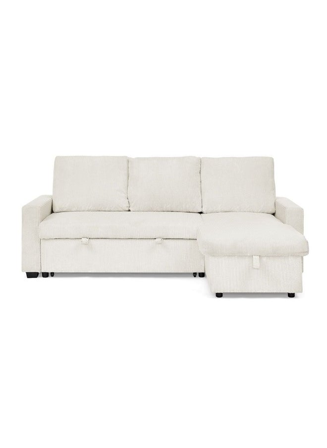 DANUBE HOME Serta Reversible Corner Fabric Sofabed With Storage And Drop Table + Cup Holders Convertible L-Shape Sofa Bed Comfortable Living Room Furniture L216Xw144Xh87Cm - Beige  - Image 4
