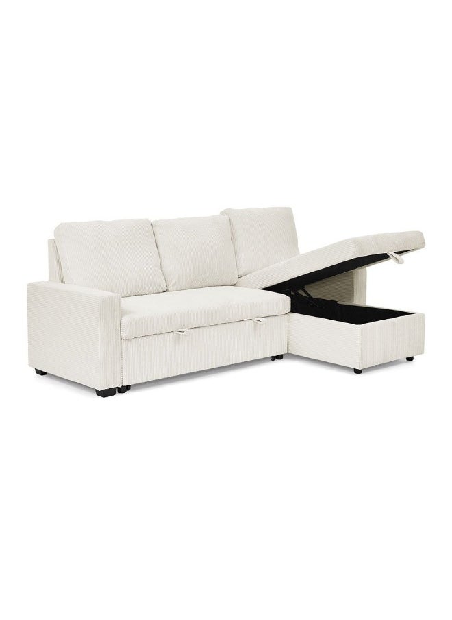 DANUBE HOME Serta Reversible Corner Fabric Sofabed With Storage And Drop Table + Cup Holders Convertible L-Shape Sofa Bed Comfortable Living Room Furniture L216Xw144Xh87Cm - Beige  - Image 5