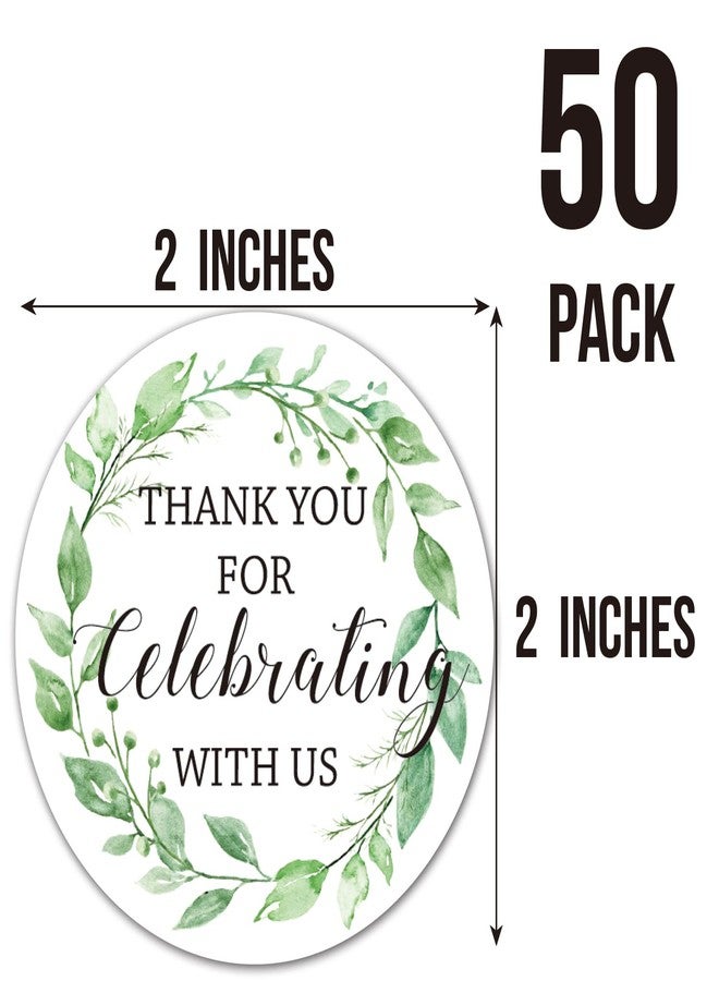 TENTADO Thank You for Celebrating with Us Stickers, 2 Inches Round Thank You Stickers for Wedding Favors, Bridal Showers, Birthdays, Parties and Baby Showers, Pack of 50 - Image 3